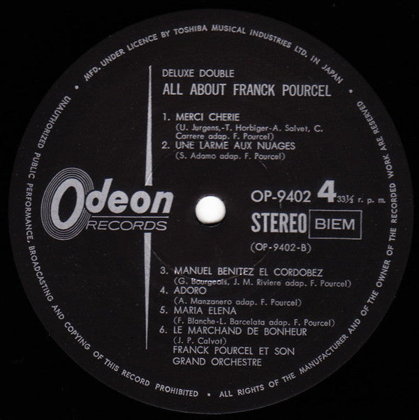 Franck Pourcel - All About Franck Pourcel (2xVinyl, LP, Compilation, Stereo) Very Good Plus (VG+) / Very Good (VG)