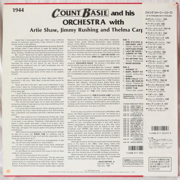 Count Basie Orchestra - The Uncollected Count Basie, 1944 (Vinyl, LP, Mono) Very Good Plus (VG+) / Very Good (VG)