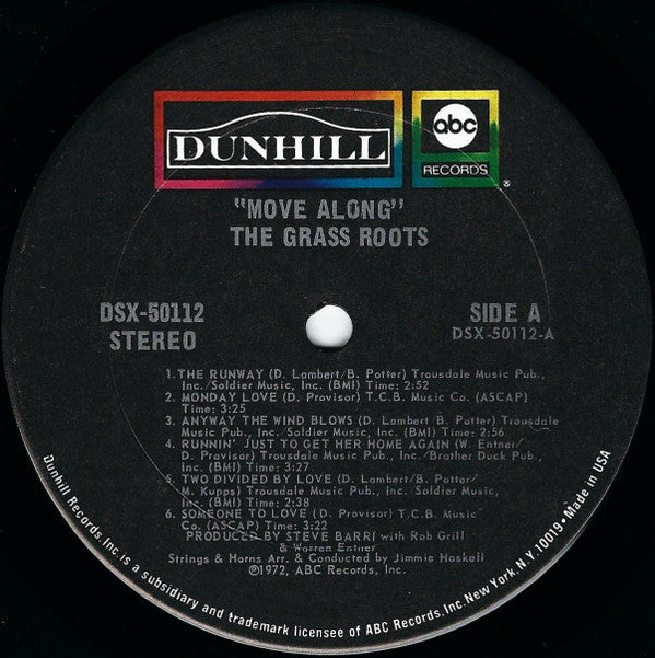The Grass Roots - Move Along (Vinyl, LP, Album) Good Plus (G+) / Very Good Plus (VG+)