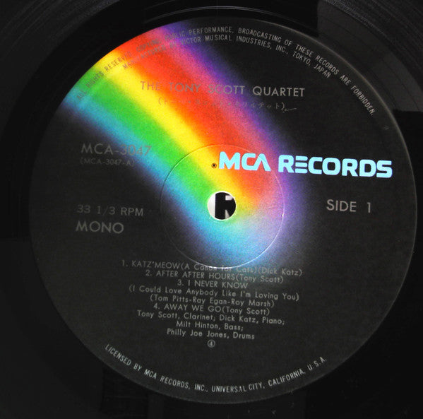 The Tony Scott Quartet - Tony Scott Quartet (Vinyl, LP, Reissue, Mono) Very Good (VG) / Very Good Plus (VG+)
