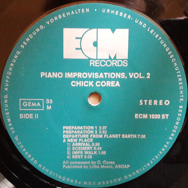 Chick Corea - Piano Improvisations Vol. 2 (Vinyl, LP, Album) Near Mint (NM or M-) / Very Good (VG)