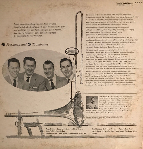 The Four Freshmen - Four Freshmen And 5 Trombones (Vinyl, LP, Album, Promo, Mono) Good Plus (G+) / Very Good (VG)