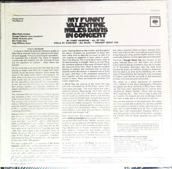 Miles Davis - My Funny Valentine - Miles Davis In Concert (Vinyl, L...