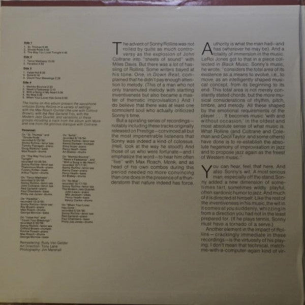 Sonny Rollins - Sonny Rollins (2xVinyl, LP, Compilation, Mono) Very Good Plus (VG+) / Good Plus (G+)