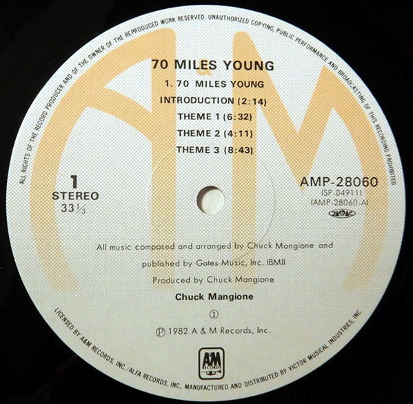 Chuck Mangione - 70 Miles Young (Vinyl, LP, Album, Stereo) Very Good Plus (VG+) / Very Good (VG)