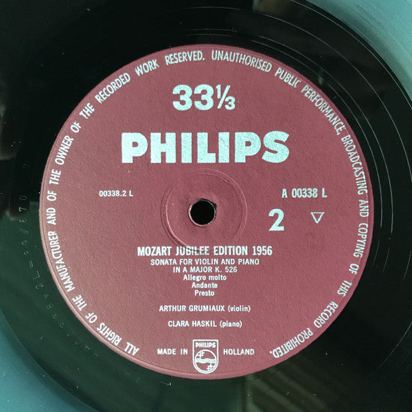 Wolfgang Amadeus Mozart - Sonate B-dur K.V. 454 Für Violine Und Klavier / Sonate A-dur K.V. 526 Für Violine Und Klavier (Vinyl, LP, Reissue, Mono) Very Good (VG) / Very Good (VG)