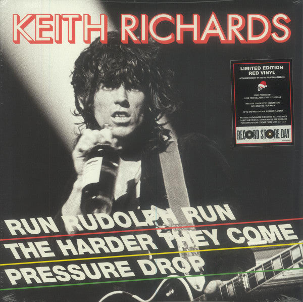 Keith Richards - Run Rudolph Run / The Harder They Come / Pressure Drop (Vinyl, 12", 45 RPM, Record Store Day, Single, Limited Edition, Stereo) Very Good Plus (VG+) / Very Good Plus (VG+)