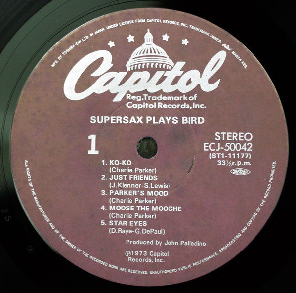 Supersax - Supersax Plays Bird (Vinyl, LP, Album) Very Good Plus (VG+) / Very Good Plus (VG+)