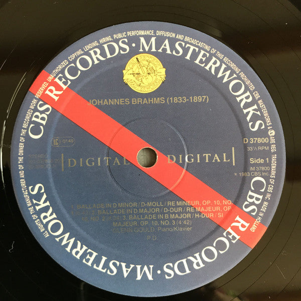 Johannes Brahms - Ballades, Op.10, Rhapsodies, Op.79 (Vinyl, LP, Album, Stereo) Near Mint (NM or M-) / Very Good Plus (VG+)