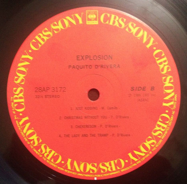 Paquito D'Rivera - Explosion (Vinyl, LP, Album) Near Mint (NM or M-) / Very Good Plus (VG+)