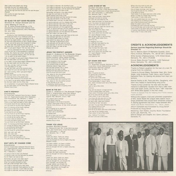 Various - "Bless My Bones" Memphis Gospel Radio - The Fifties (Vinyl, LP, Compilation, Mono) Very Good Plus (VG+) / Very Good (VG)
