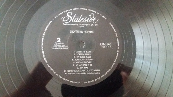 Lightnin' Hopkins - Early Recordings (Vinyl, LP, Album, Compilation, Reissue) Very Good Plus (VG+) / Very Good Plus (VG+)