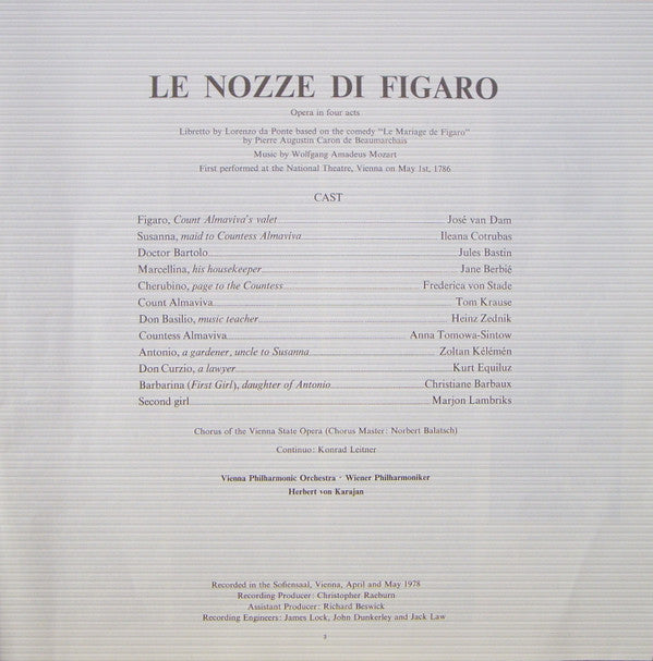 Wolfgang Amadeus Mozart - Le Nozze Di Figaro (Vinyl, Box Set, LP, A...