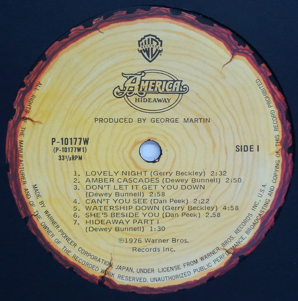 America (2) - Hideaway (Vinyl, LP, Album, Stereo)
