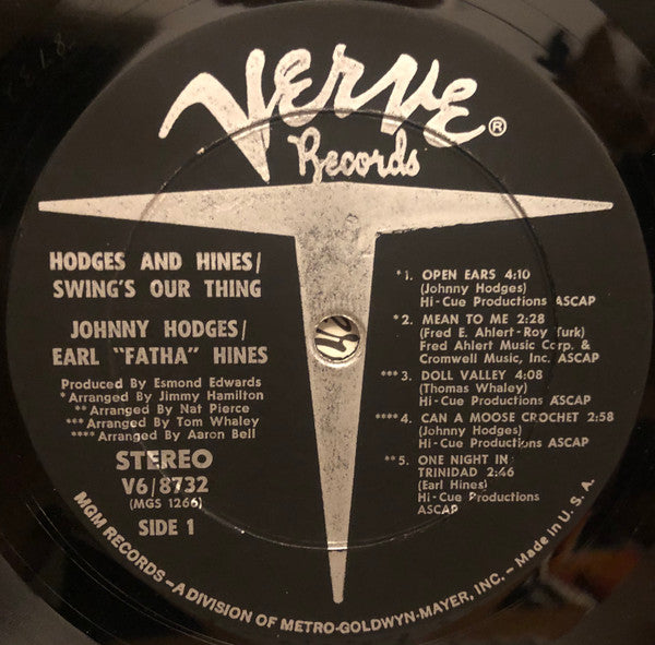 Johnny Hodges - Swing's Our Thing (Vinyl, LP, Album, Stereo) Very Good Plus (VG+) / Very Good Plus (VG+)