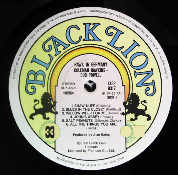 Coleman Hawkins - Hawk In Germany (Vinyl, LP, Album, Reissue, Stereo) Very Good Plus (VG+) / Very Good (VG)