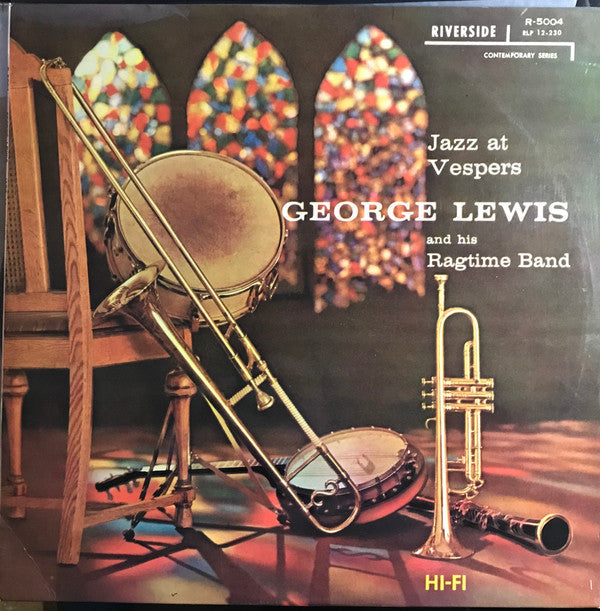 George Lewis' Ragtime Band - Jazz At Vespers (Vinyl, LP, Album, Mono) Very Good Plus (VG+) / Good Plus (G+)