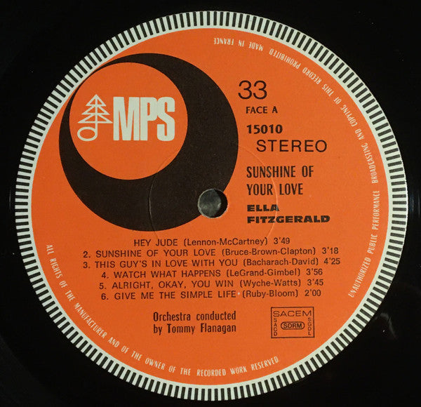 Ella Fitzgerald - Sunshine Of Your Love (Vinyl, LP, Album, Reissue) Very Good (VG) / Very Good (VG)