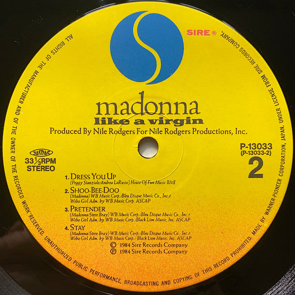 Madonna - Like A Virgin (Vinyl, LP, Album, Reissue, Stereo)