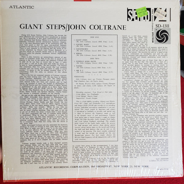 John Coltrane - Giant Steps (Vinyl, LP, Album, Reissue, Stereo) Very Good Plus (VG+) / Very Good (VG)