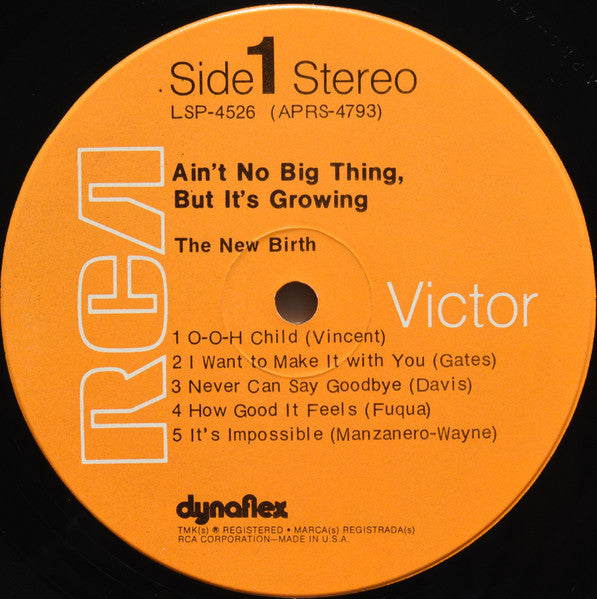 New Birth - Ain't No Big Thing, But It's Growing (Vinyl, LP, Album) Good Plus (G+) / Good (G)