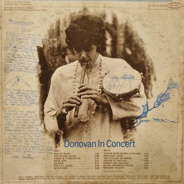 Donovan - Donovan In Concert (Vinyl, LP, Album) Very Good (VG) / Good Plus (G+)