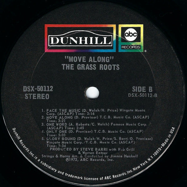 The Grass Roots - Move Along (Vinyl, LP, Album) Good Plus (G+) / Very Good Plus (VG+)