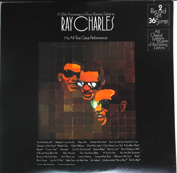 Ray Charles - A 25th Anniversary In Show Business Salute To Ray Charles (2xVinyl, LP, Compilation) Very Good Plus (VG+) / Very Good Plus (VG+)