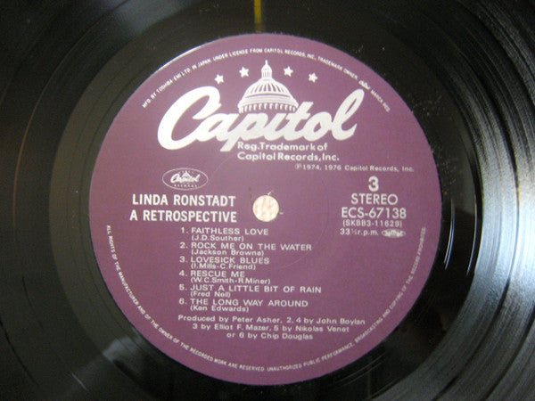 Linda Ronstadt - A Retrospective (2xVinyl, LP, Compilation) Very Good Plus (VG+) / Very Good Plus (VG+)