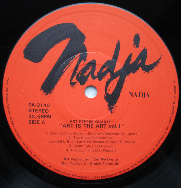 Art Pepper Quartet - Art Is The Art Vol. 1 (Vinyl, LP, Album, Reissue)