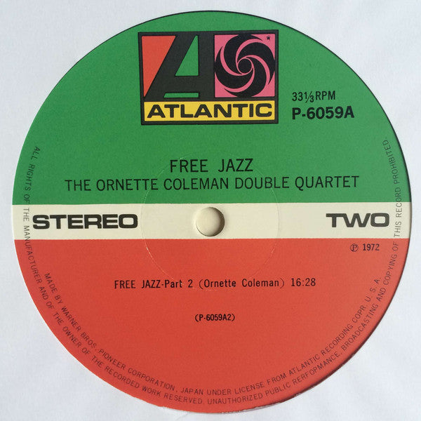 The Ornette Coleman Double Quartet - Free Jazz = フリー・ジャズ (Vinyl, LP, Album, Reissue, Stereo) Very Good Plus (VG+) / Very Good (VG)