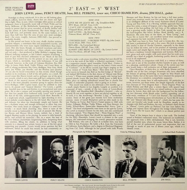 John Lewis (2) - Grand Encounter: 2° East - 3° West (Vinyl, LP, Album, Reissue, Mono) Very Good Plus (VG+) / Very Good Plus (VG+)