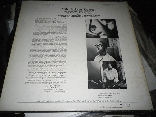 Milt Jackson - Milt Jackson Quartet (Vinyl, LP, Album, Reissue, Mono)
