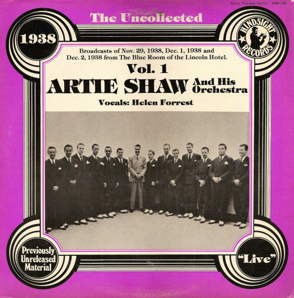 Artie Shaw And His Orchestra - The Uncollected Artie Shaw, Vol. 1, 1938 (Vinyl, LP, Album, Mono) Very Good Plus (VG+) / Very Good Plus (VG+)