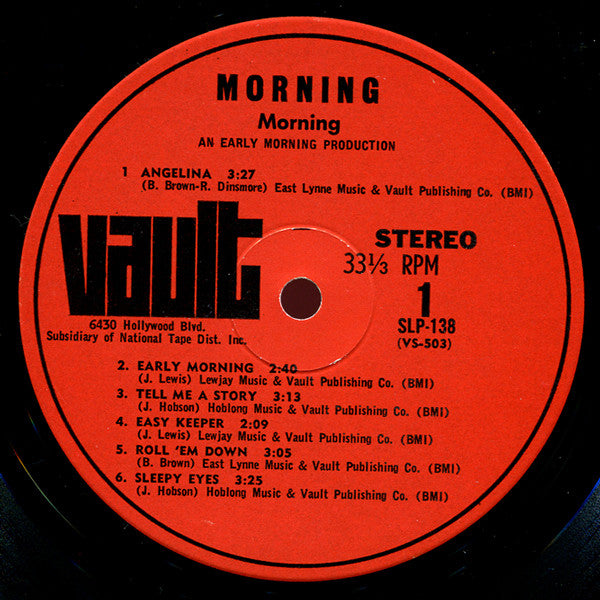 Morning (2) - Morning (Vinyl, LP, Album, Stereo) Very Good Plus (VG+) / Very Good Plus (VG+)
