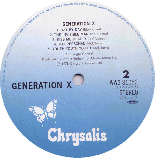 Generation X (4) - Generation X (Vinyl, LP, Album) Very Good Plus (VG+) / Good (G)