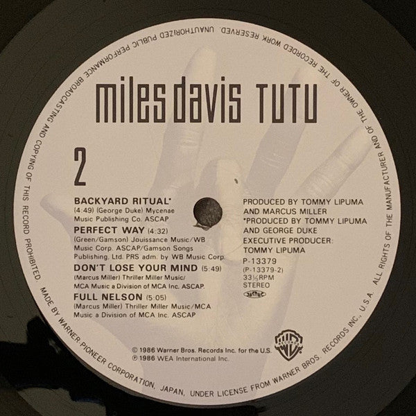 Miles Davis - Tutu (Vinyl, LP, Album)