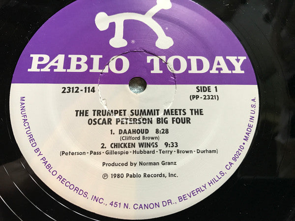 Dizzy Gillespie - The Trumpet Summit Meets The Oscar Peterson Big 4 (Vinyl, LP, Album, Stereo) Very Good Plus (VG+) / Very Good (VG)