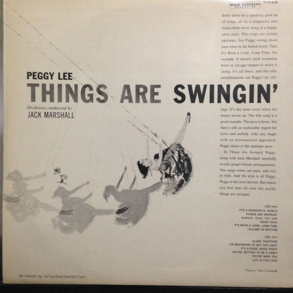 Peggy Lee - Things Are Swingin' (Vinyl, LP, Album, Mono, Reissue) Very Good Plus (VG+) / Very Good (VG)