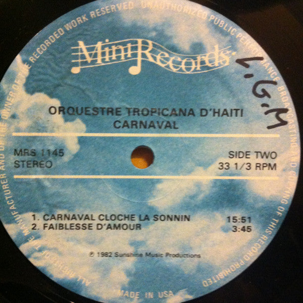 Orchestre Tropicana - Carnaval (Vinyl, LP, Album) Good Plus (G+) / Very Good (VG)