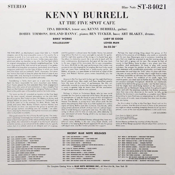 Kenny Burrell - On View At The Five Spot Cafe (Vinyl, LP, Album, Limited Edition, Reissue, Stereo) Near Mint (NM or M-) / Near Mint (NM or M-)