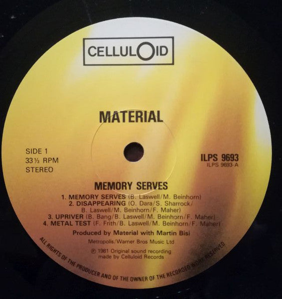 Material - Memory Serves (Vinyl, LP, Album) Very Good Plus (VG+) / Very Good Plus (VG+)