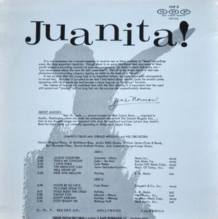 Juanita Cruse - Juanita (Vinyl, LP, Album, Reissue, Mono) Very Good (VG) / Very Good Plus (VG+)