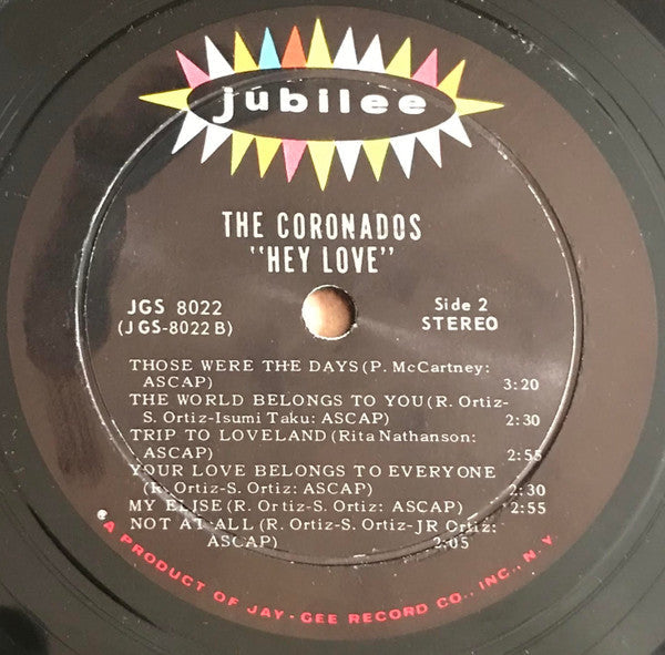 The Coronados - Hey, Love (Vinyl, LP, Album) Good Plus (G+) / Good (G)