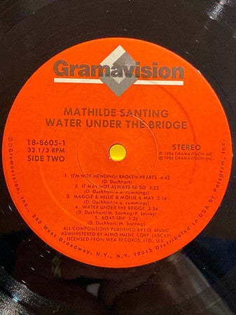 Mathilde Santing - Water Under The Bridge (Vinyl, LP, Album, Reissue) Very Good Plus (VG+) / Very Good (VG)