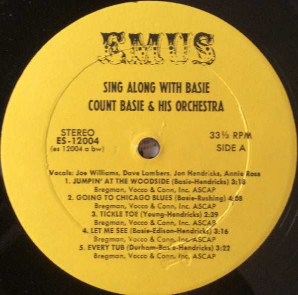 Joe Williams - Sing Along With Basie (Vinyl, LP, Album, Reissue, Stereo) Very Good (VG) / Very Good Plus (VG+)