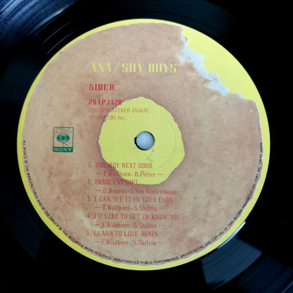 Ana - Shy Boys (Vinyl, LP, Album) Very Good (VG) / Very Good (VG)