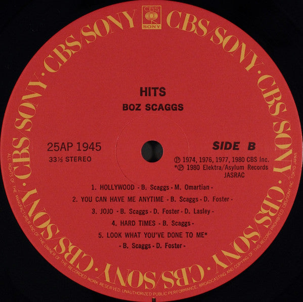 Boz Scaggs - Hits! (Vinyl, LP, Compilation)
