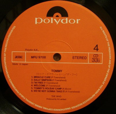 The Who - Tommy (2xVinyl, LP, Album, Reissue, Stereo) Very Good Plus (VG+) / Very Good (VG)