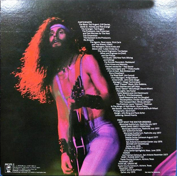 Ted Nugent - Double Live Gonzo! (2xVinyl, LP, Album) Very Good Plus (VG+) / Very Good (VG)